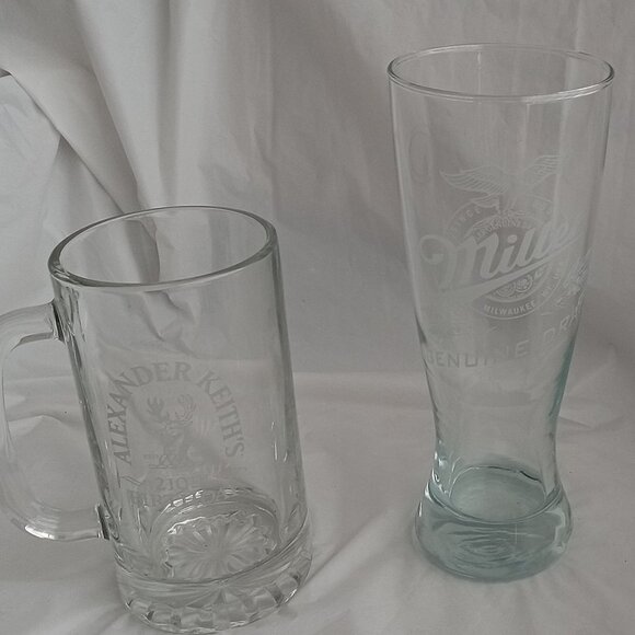 2 of BEER GLASS / Miller / Draft / Weizenbier G & Alexander Keith's 210th Birthd - Picture 1 of 6